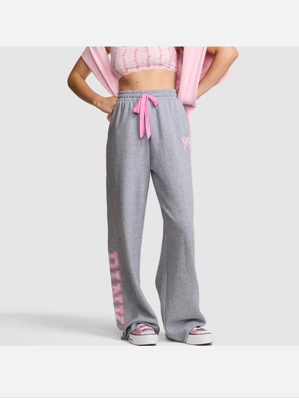 VICTORIA'S SECRET PINK X LOVE SHACK FANCY WIDE LEG SWEATPANTS Size XS